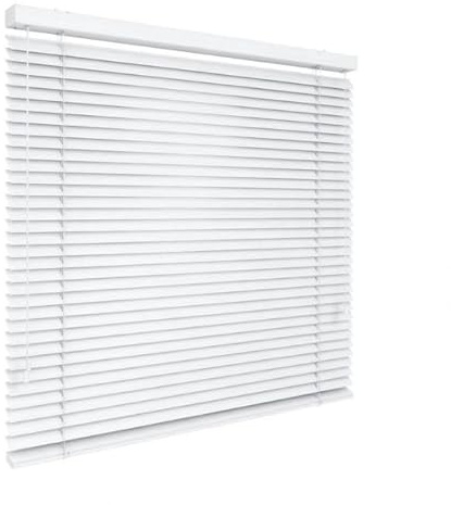 time4blinds – Persienner Fönster Inomhus – Aluminiumspersienner – 1100x1100mm, Höger Styrning – med Lameller 50mm – Montering på Vägg Eller Tak, med Borrning – för Hemmet & Kontoret – Vit högblank