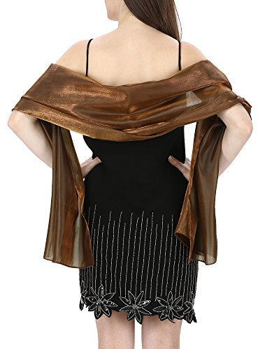 World of Shawls Silky Iridescent Scarf Wrap Stole Shawl For Wedding Bridal Bridesmaids Evening Wear Prom & Parties