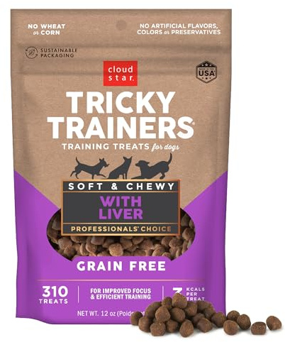 Cloud Star Tricky Trainers Dog Treats Soft & Chewy Grain Free Liver 12 oz