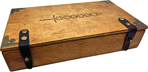 World of Dice - Würfeltruhe aus Holz Dice Sword - für bis zu 150 Pen & Paper Würfel, mit Würfelteller, ideal für Dungeons and Dragons (D&D) (XXL-Rechteckig)