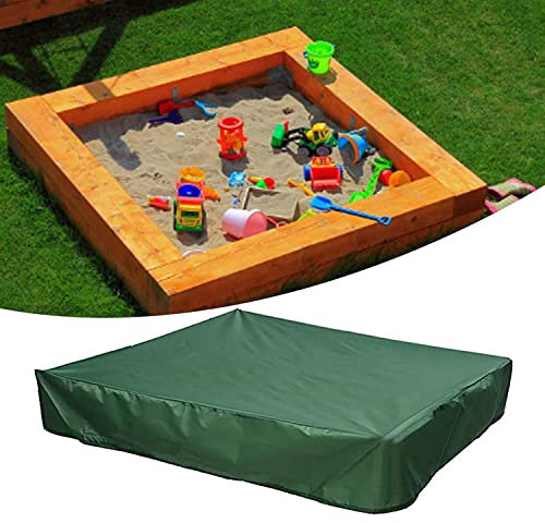 UCARE Housse de protection carrée pour bac à sable, imperméable, anti-poussière, anti-UV, avec cordon de serrage pour bac à sable, jouets et meubles d'extérieur pliable (120 × 120 cm, vert)