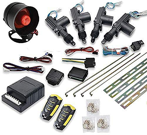 TOTMOX Car Alarm System Universal Keyless Entry System Power Car Alarm Security System with Trunk Release Button Remotes & 4pcs Door Lock Actuator