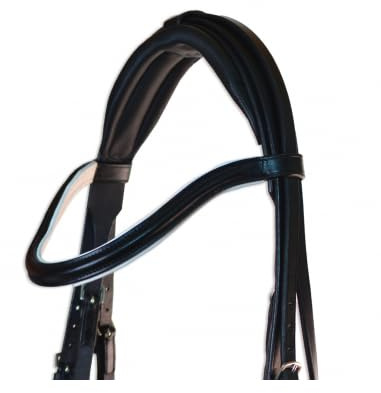 Cabezada inglesa doma con doble rienda | Talla COB | Color Negro/Blanco | Equipamiento para el caballo | Producto de Guarnicionería | Tradición artesana | Los Nietos
