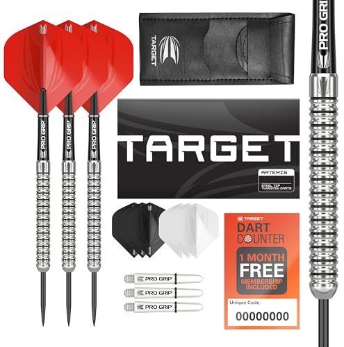 Target Darts Artemis Tungsten Steel Tip Dart Set, 21G | Professional Accessories Dart Kit, Pro Grip Shafts, Pro Ultra Flights, Dart Wallet Included