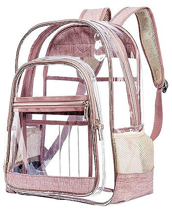 Generic Sacs à Dos Filles École Sac à Dos PVC Transparent Sac à Dos Cartable Sac d'école Sac d'école Transparent Sacs à Dos Rouge, Or rose, taille unique