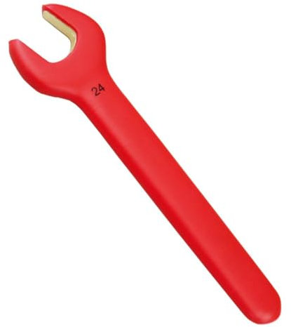 WEDO Single Open End Spanner, Non-sparking Insulated Dipped Straight Handle Single Open End Wrench, Size 27mm,Length240mm, Beryllium Copper,Non-magnetic,DIN Standard,BAM & FM Certificate
