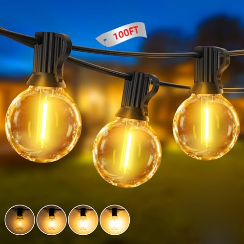 SAEIHGAE Guirnaldas Luces Exterior Jardin LED 30M G40 Bombillas LED Cadena de Luz 100ft Guirnaldas Luminosas Exteriores iP44 Impermeable Outdoor Garden Girnaldas con Mando a Distancia