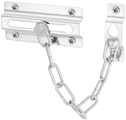 HonGien 1PCS Stainless Steel Door Chain Heavy Duty Latch Chain Door Lock Anti Theft Home Safe Nickel Plated Door Locks Safety Chain Door Lock External and Internal Door Restrictor