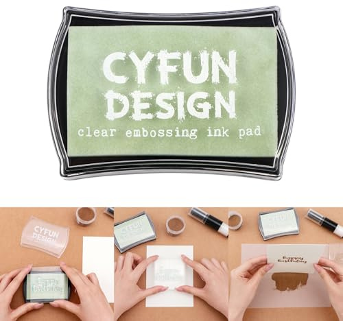 Briartw Clear Embossing Ink Pad for Stamping - Slow Drying, Crisp Watermark Effect - Compatible with Embossing Powders & Heat Tools - 2.75x3.93 Inches (7x10cm)