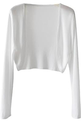 Bolero Jacke Damen Festlich,Cárdigan Bolero De Manga Larga para Mujer Abierto Al Frente Ligero De Punto Corto Elegante para Verano para Vestidos Ropa De Abrigo Color Negro Talla Única
