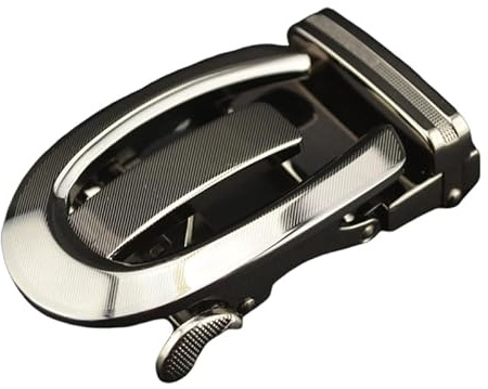 HORIALENCE Boucle de Ceinture Automatique pour Homme Amovible, Fermoir à Cliquet en Alliage Noir, Montage Facile sur Ceinture en Cuir pour Tenue Professionnelle ou Décontractée