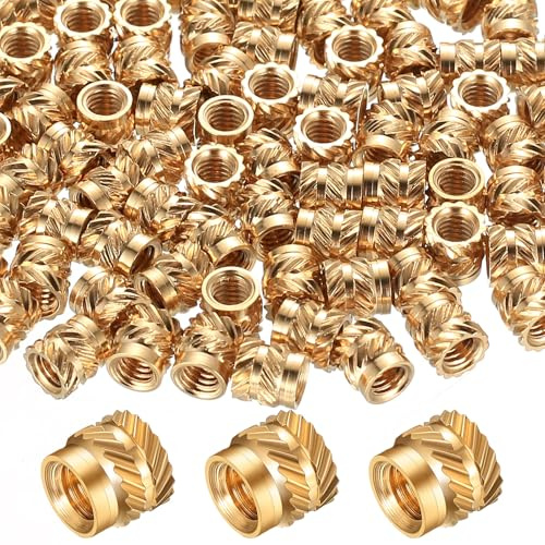 JiuXinYuKeJi 100 Stk M4 Gewindeeinsatz 3D Druck Einschmelzgewinde,M4x6x6mm