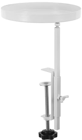 Levemolo Soporte para plantas de metal ajustable con bandeja de sujeción, para interior y exterior, soporte estable para alféizar de ventana para macetas, pequeño soporte para plantas blanco