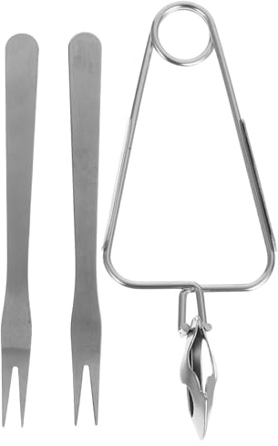 Abaodam 1juego Pinzas y Tenedores para Caracol de Acero Inoxidable Diseño Ergonómico para Cenas Gourmet y Mariscos