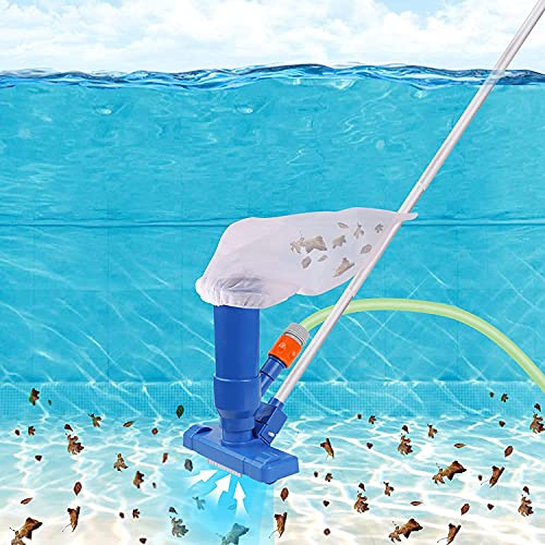 Aspirapolvere Piscina,Mini Aspirapolvere Portatile Accessori con Sacchi a Rete e Guanti per la Pulizia, Kit Pulizia Piscina per la Pulizia degli Stagni delle Piscine Termali Fuori Terra