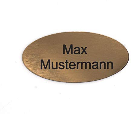 Gravurheim insegna della cassetta postale insegna della porta incisione individuale del nome | autoadesivo - personalizzato | plastica - plastica | molti colori e dimensioni (8x3,5cm Ovale, Oro-Nero)