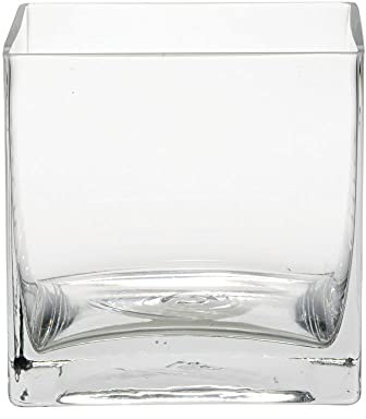 Floralcraft® 14cm Glass Cube Vase Flowers Vase Decorative Table Centerpiece for Floral Arrangements, Home Decor Wedding Party, Planter Terrarium Candle Holder