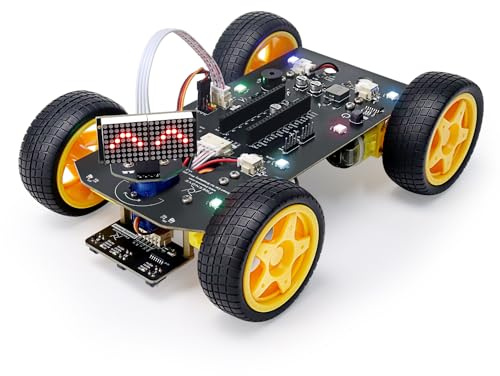 Freenove 4WD Car Kit for Raspberry Pi Pico (Not Included) (Compatible with Arduino IDE), Dot Matrix Expressions, Obstacle Avoidance, Line Tracking, Light Tracing, Colorful Light, App