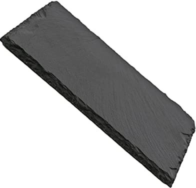 Etrexonline Tablas de Pizarra Premium | Platos de Piedra Negra para Aperitivos | Bandejas de Sushi y Tapas | Estilo Moderno | Resistente al Desgaste| Ideal para cualquier Evento | 14x22x0.6 cm