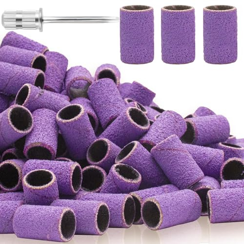 100Pcs Cilindri Abrasivi Fresa Unghie, Banda di levigatura per Fresa per Unghie con Punta 2.35MM per Unghie Acriliche, Gel, Set Cilindri Abrasivi Professionali per Manicure e Pedicure 150 Grana