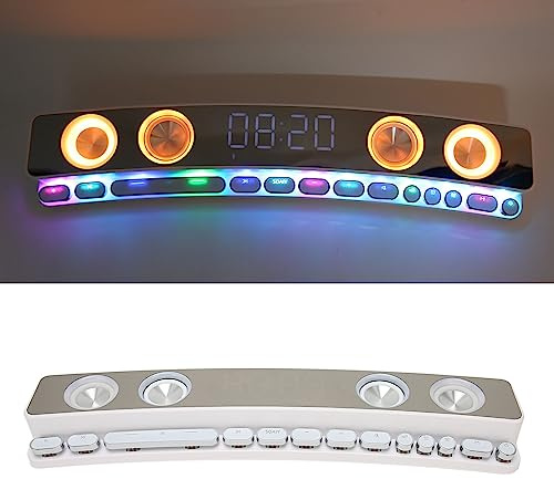 Computer Lautsprecher – Bluetooth 5.0 HiFi Stereo PC Gaming Lautsprecher, Multifunktionaler RGB Wireless Dual Mode Subwoofer Lautsprecher mit 13 Mechanischen Tasten, E Display