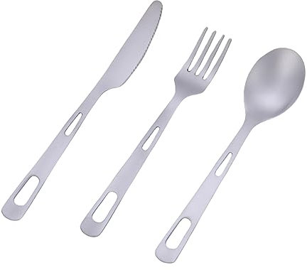Turbovera Titan Campingbesteck Set Reisebesteck Camping Geschirr Besteckset Löffel Messer Gabel Leicht und Langlebig
