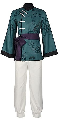 Darringls Arti marziali Kung Fu Uniform - Tradizionale Cinese Arti Marziali Nanquan Tai Chi Qigong Wushu Sanda Karate Abbigliamento Tuta con Cintura per Uomini Donne, verde, XL
