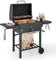 COSTWAY Barbacoa Carbon XXL, Barbacoa Portatil 128 x 54x 117 cm, Tapa, Termómetro, 2 Mesas Laterales Plegables, 8 Ganchos, 2 Ruedas y Abridor de Botellas