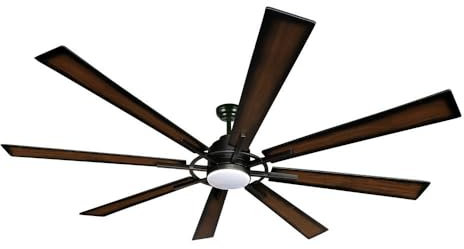 Abrila - Ventilador DC FUSION | Color Negro/Roble con ocho Aspas | 6 Velocidades Ajustables | 3 Temperaturas de Luz con Regulador | con Temporizador Programable y Mando a Distancia Incluido