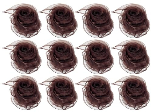 PATIKIL Foulards de Danse Carrés de Jonglerie 60 x 60 cm Brun 12 Pcs | Foulards Carrés de Jonglerie, pour Jouer à la Musique Magique, Activité de Jonglage, Habillage