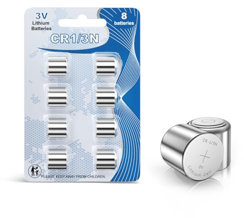 CR1/3N DL1/3N Piles au Lithium, 3V 170mAh Pile CR1/3N, pour CR11108 2L76 K58L, Colliers électroniques pour Animaux domestiques, viseurs Laser, Voiture, GPS Batteries, appareils Smart Home etc(8-PCS)