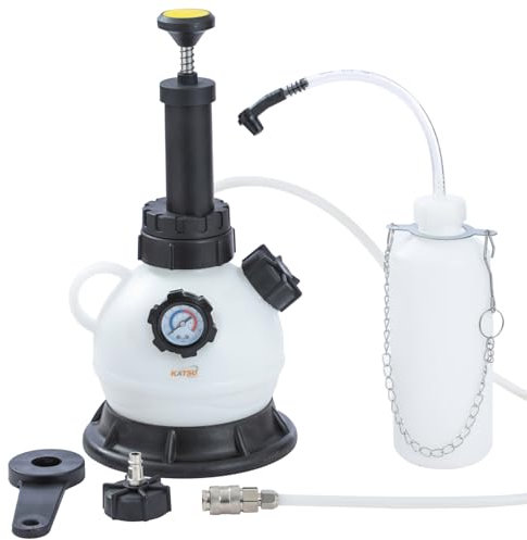 KATSU Tools Manual Brake Fluid Bleeding Kit 2L Vacuum Brake Bleeder with 1L Refilling Bottle for Cars Trucks Motorcycles