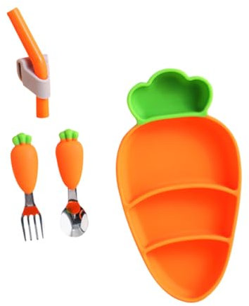 CRILSTYLEO 1 Satz Schüssel Karottensalat tragbare Babyplatten Babyteller Kleinkinder Teller kinder lunchboxen kinder essensbox Verbrühungssicherer -Mahlzeitteller Babygeschirr Kieselgel