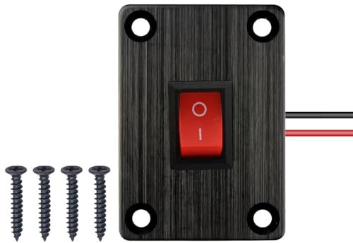 VISSQH 12V Interruttore a levetta rosso,Interruttore a bilanciere 2 pin Interruttore a Pulsante,1 Gang Pannello Interruttori a Bilanciere per Auto, Barche ecc(6A/250V 10A/125V)