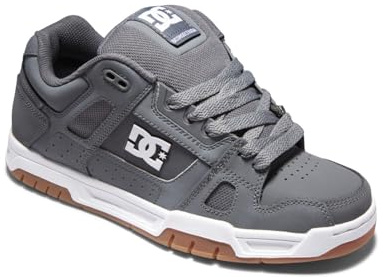 DC Shoes Stag läderskor för män, Grå – grå, 37 EU