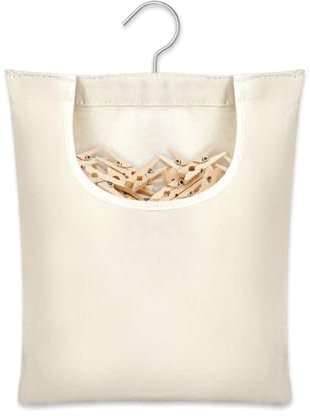 YZROHYI Borsa per Mollette con Gancio, Porta Mollette Bucato da Esterno Stoffa, Sacchetto Portamollette Tessuto, Porta Pinze Bucato, Cestino Mollette da Appendere per Riporre le Mollette da Bucato