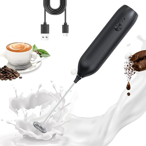 Montalatte Ricaricabile LULUWA, Tenuto In Mano Elettrico Mini Frullatore per Bevande USB-C Ricaricabile Per Caffè Latte Cappuccino Sbattere le Uova