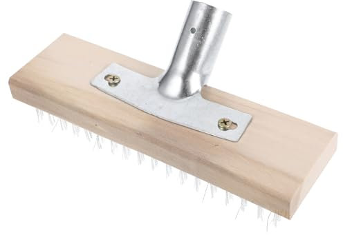 WRITWAA Spazzola in Filo d Acciaio Scopa Per Pulizia Dei Pavimenti Per Rimozione Del Adatta Piastrelle Terrazze Uso Domestico e Commerciale Realizzata in Legno e Acciaio Resistente