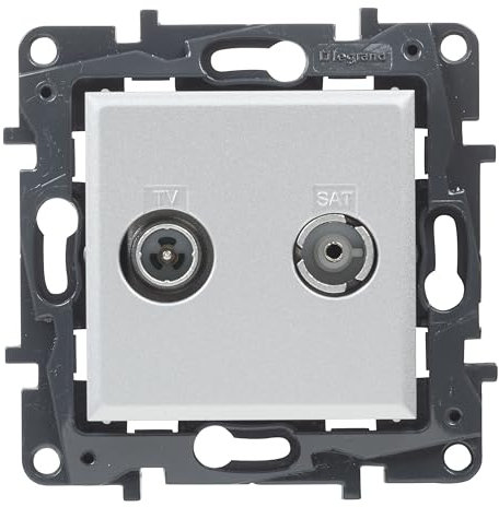 Legrand 398319 – TV R/SAT Socket for Flush-Mounted Installation Series Niloé Step Colour Aluminium