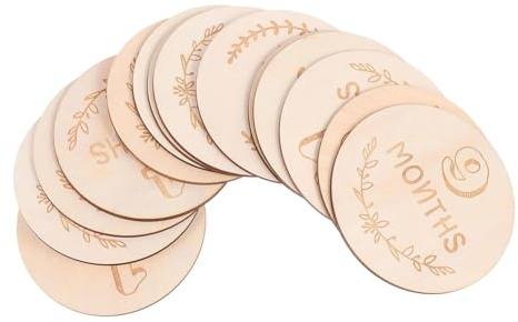 Hemobllo 14pièces Cartes Bois pour Bébés Décorations Mensuelles De Photographie Et Prop Jalons pour Capturer Les Moments Spéciaux