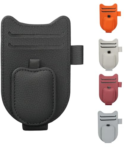 BURENZHAYA Soporte para gafas de sol para el coche, soporte para gafas de sol del coche, clip multifuncional de cuero para el coche, clip para tarjetas del parasol, clip para gafas de sol del coche