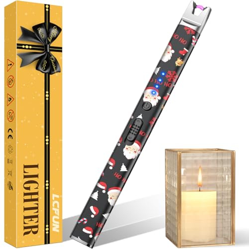 Electric Candle Lighter Long Reach, USB C Rechargeable Arc Plasma Lighter Windproof and Flameless for Scented Candles, Kitchen Stove, Camping