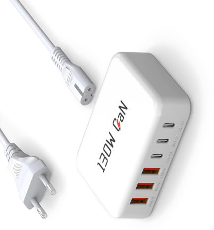 Multi-port rapid charger USB 6 ports GaN technology PPS phone fast charger,compatible with Samsung Galaxy S26 Ultra, S25 Ultra, S25/24/23, A73, Pixel 9, iPhone 17/16/15-8, USB-C fast chargers station