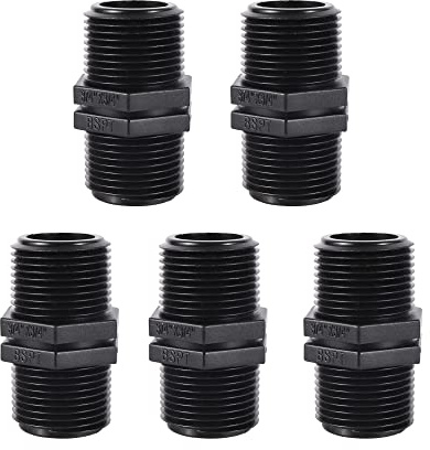 FOGWOWO 5 Pezzi Maschio 3/4 x 3/4 BSP Connettori per Sistema di Irrigazione,Acqua Adattatore Raccordi per Tubi da Giardino