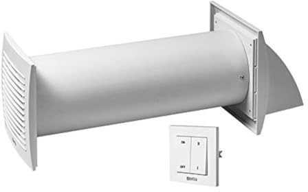 EUROPLAST 100mm Dezentrale Lüftung mit Wärmerückgewinnung - Wandlüfter Lüfter Lüftungsanlage Belüftungssystem Rohrlüfter - Mit Wandschalter