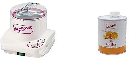 Depiléve Calentador de Cera de Lujo 800 g & Limpieza Fácil Limpiador Calentador de Cera 1 Litro (VEDEEC001)