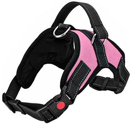 FYY Dog Harness No Pull, Breathable Adjustable Pet Vest, Reflective Oxford Easy Control Dog Harness with Sturdy Handle for Small Medium Large Dogs S-Pink