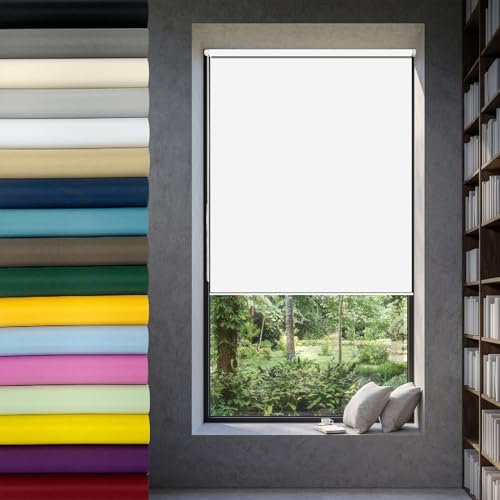 Moderne Tag-Nacht-Rollo 45 x 50 cm Fensterrollo Klemmrollo, Rollo Klemmrollos Fensterrollo Sonnenchutz Sichtschutz und Sonnenchutz für innen Wandmontage, Weiß