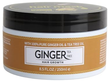 Ginger & Tea Tree Oil Hair Growth Mask by Britain's Beauty - Stimulating Scalp Treatment with Essential Oils, Promotes Hair Thickness - 250ml