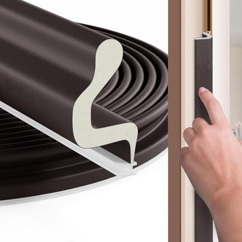 Guarnizione Porta 6M Guarnizione Finestra Guarnizione per Porta per l'isolamento Acustico a Prova di Umidità e la Prevenzione Delle collisioni (Marrone, 6M)